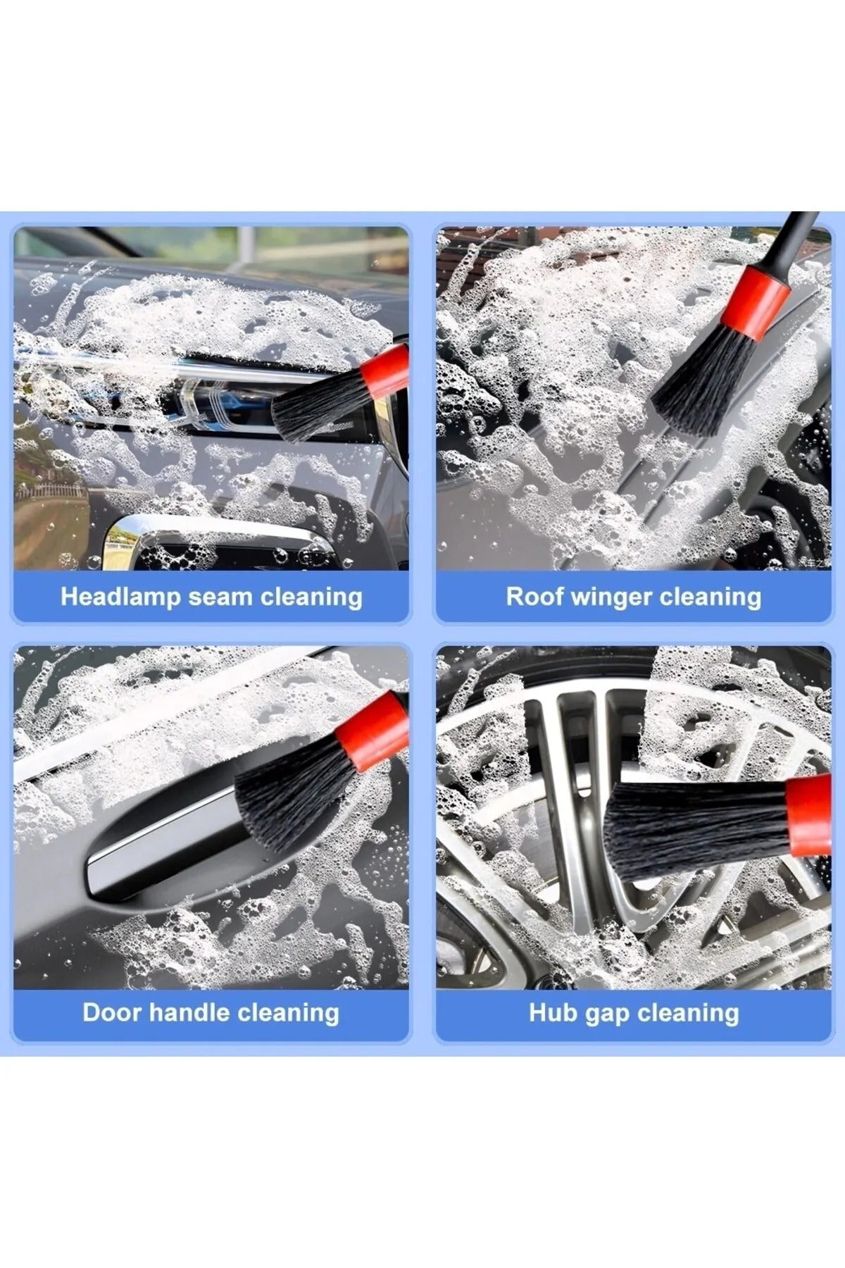 Detaylı Oto Araç Temizlik Fırçası 5+1 Yıkama Klima Temizleme Fırçası