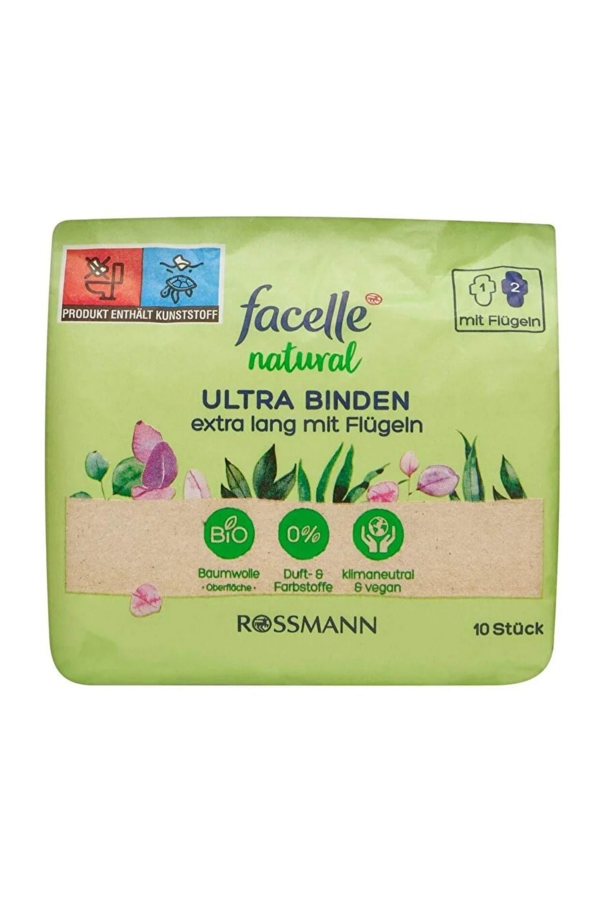 Natural Ultra Ped Kanatlı Ekstra Uzun 10'lu Ürün ana görseli