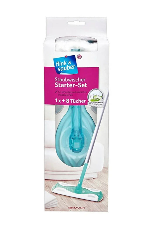 Yer İçin Toz Alma Seti 1 Başlık + 4 Parçalı Sap + 8'li Toz Bezi