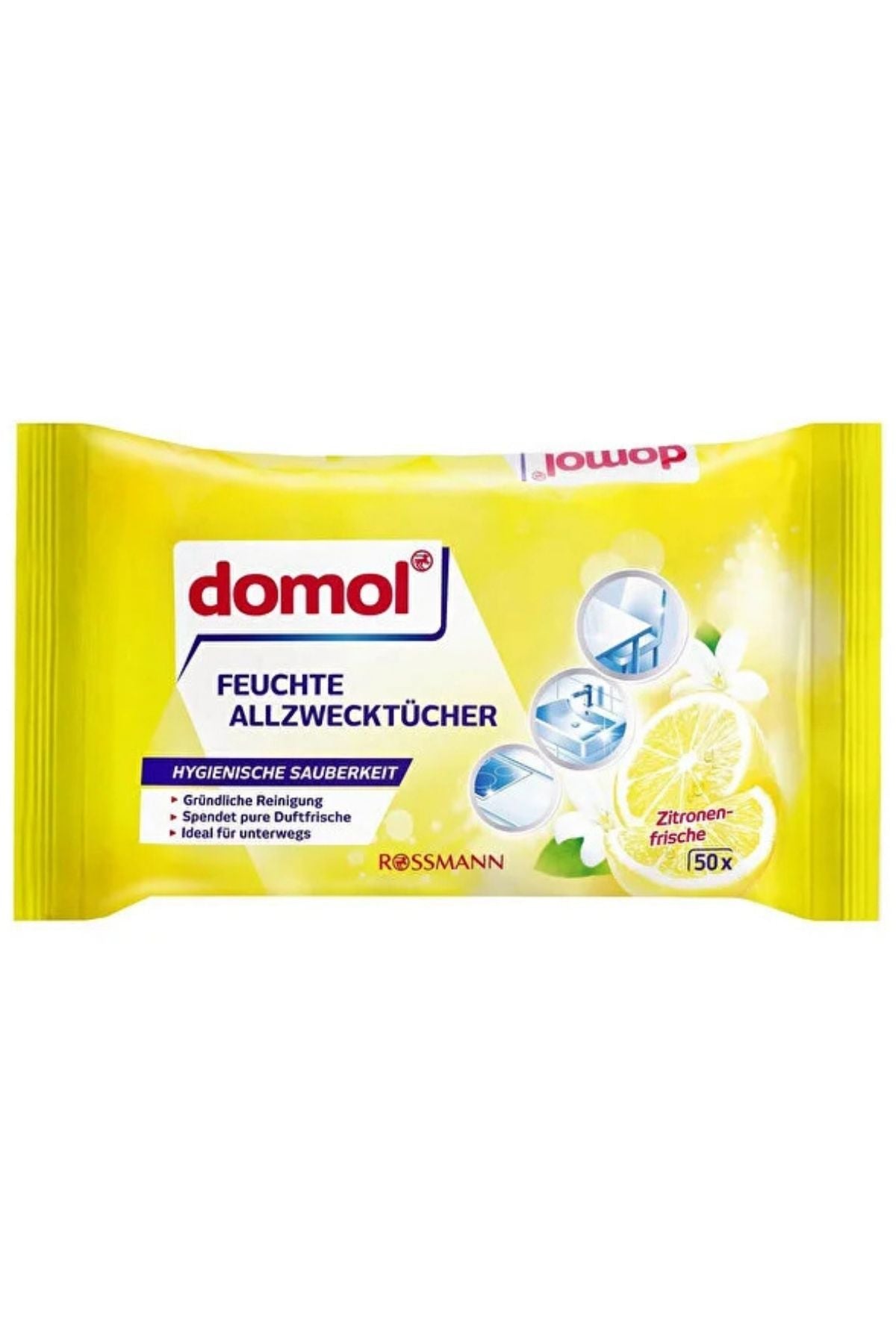 Islak Yüzey Temizleme Mendili Limon Kokulu 50'li Ürün ana görseli