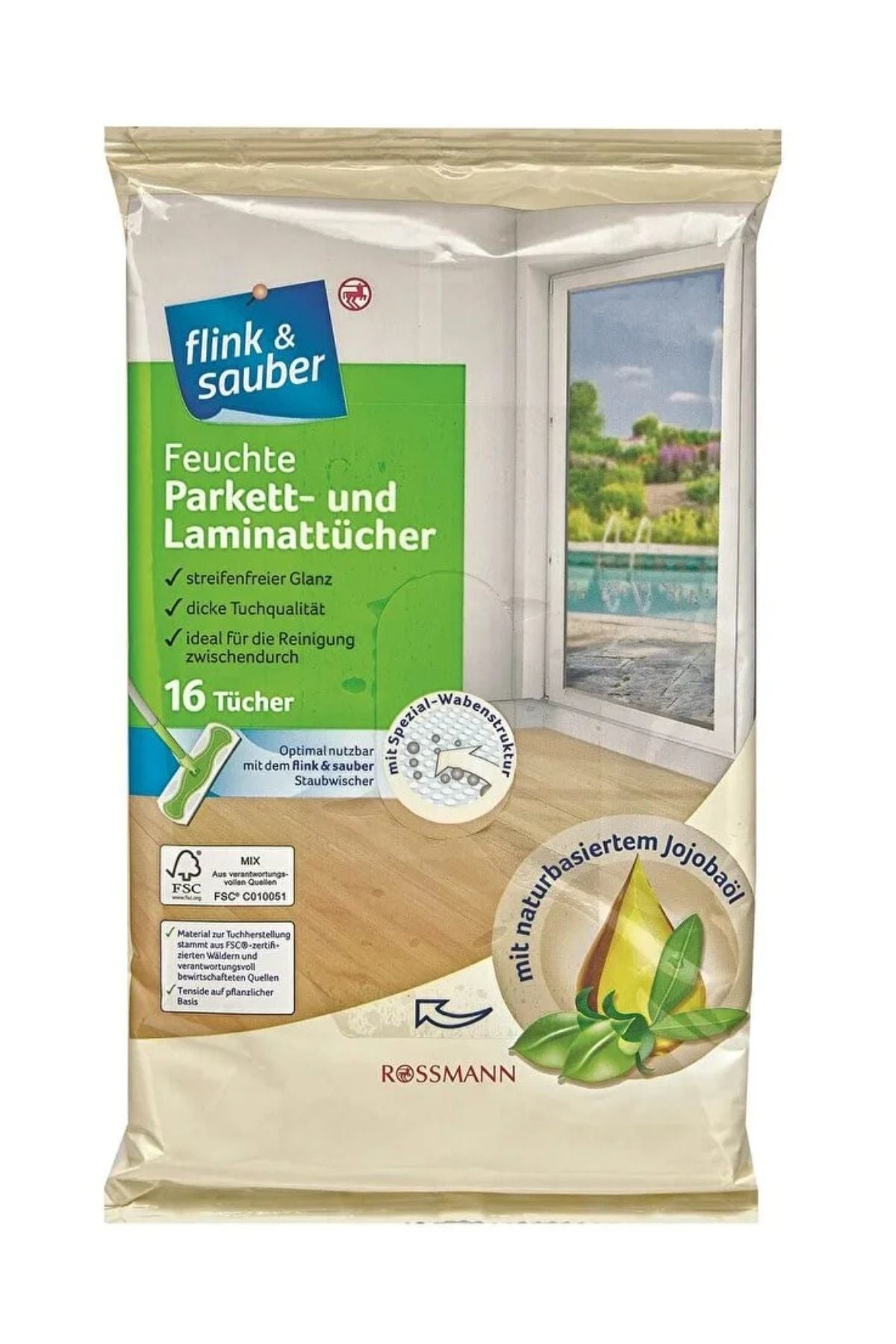 Parke Ve Lamine Yüzeylere Özel Islak Yer Bezi 22x30 cm 16'Lı Ürün ana görseli