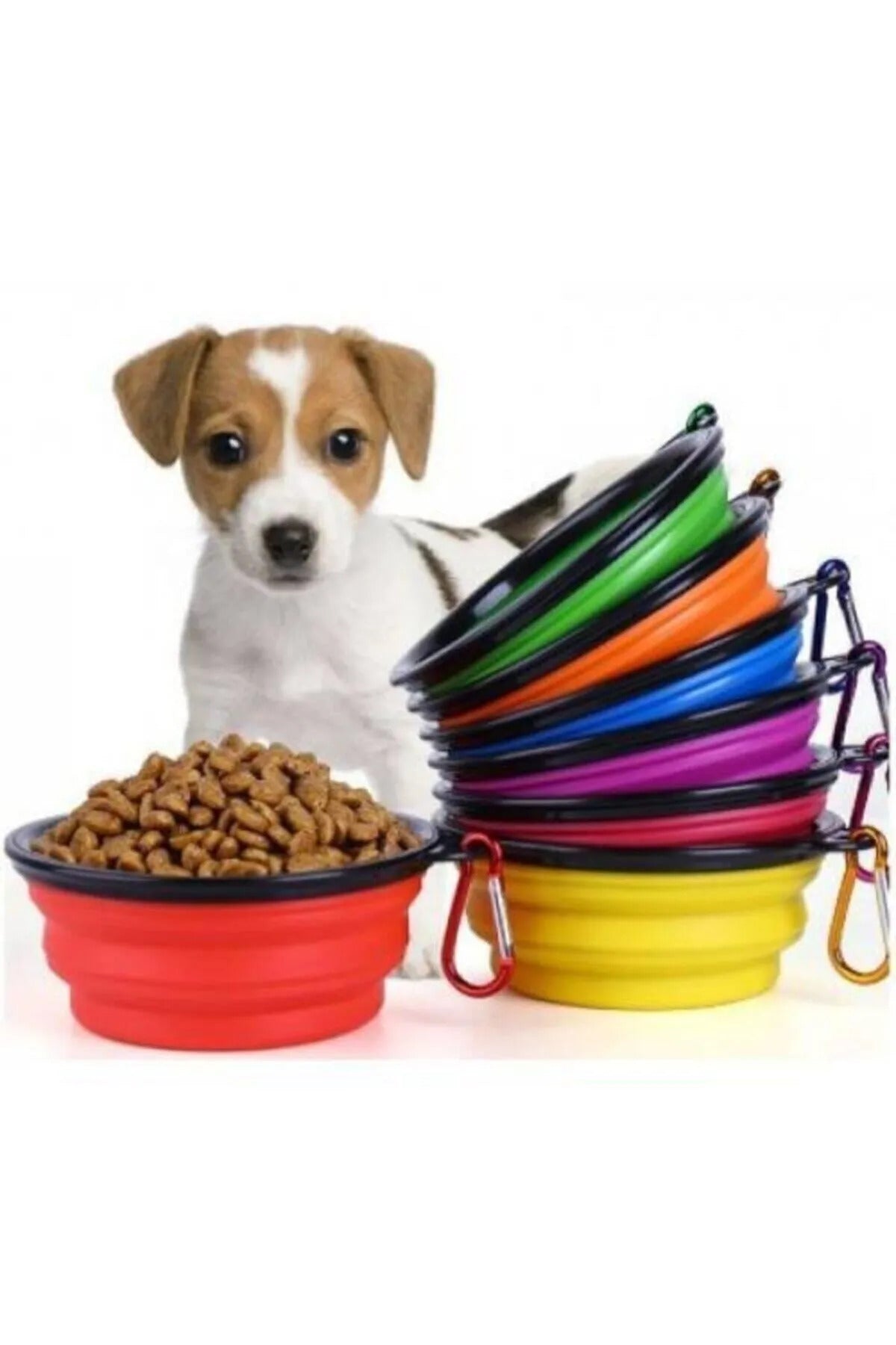 Evcil Hayvan Katlanabilir Taşınabilir Kedi Köpek Mama Su Kabı Ürün ana görseli