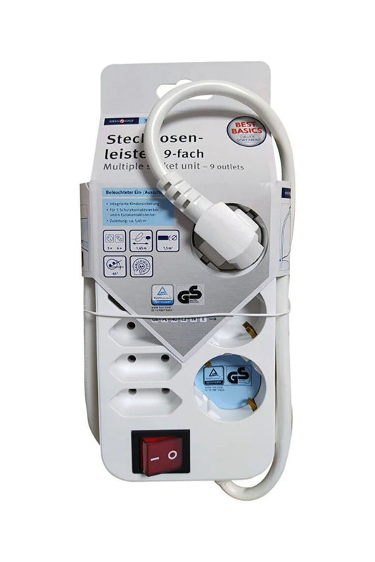 Çoklu Priz Beyaz 9'Lu