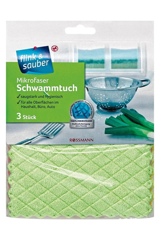 Mikrofiber Sünger Bez 17x22 cm 3Lü