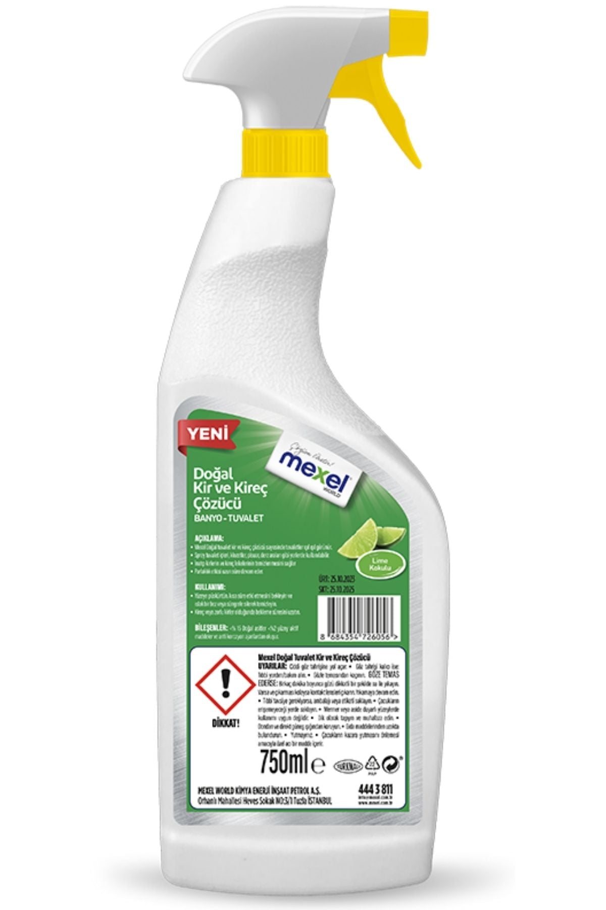 Doğal Banyo Tuvalet Kir Ve Kireç Çözücü Lime Kokulu 750 Ml