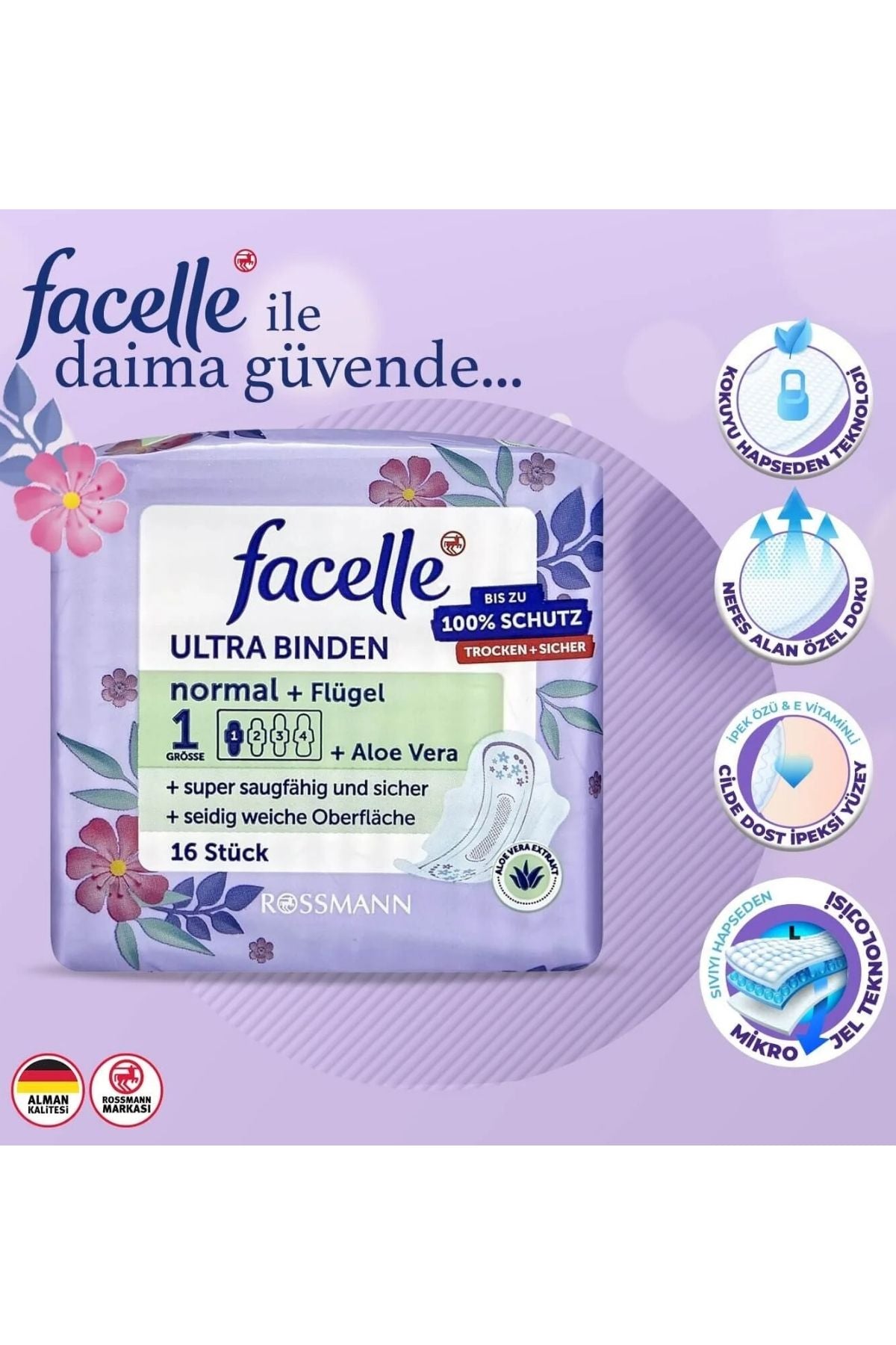 Ped Ultra Normal Kanatlı Aloe Veralı 16'lı Ürün ikincil görseli
