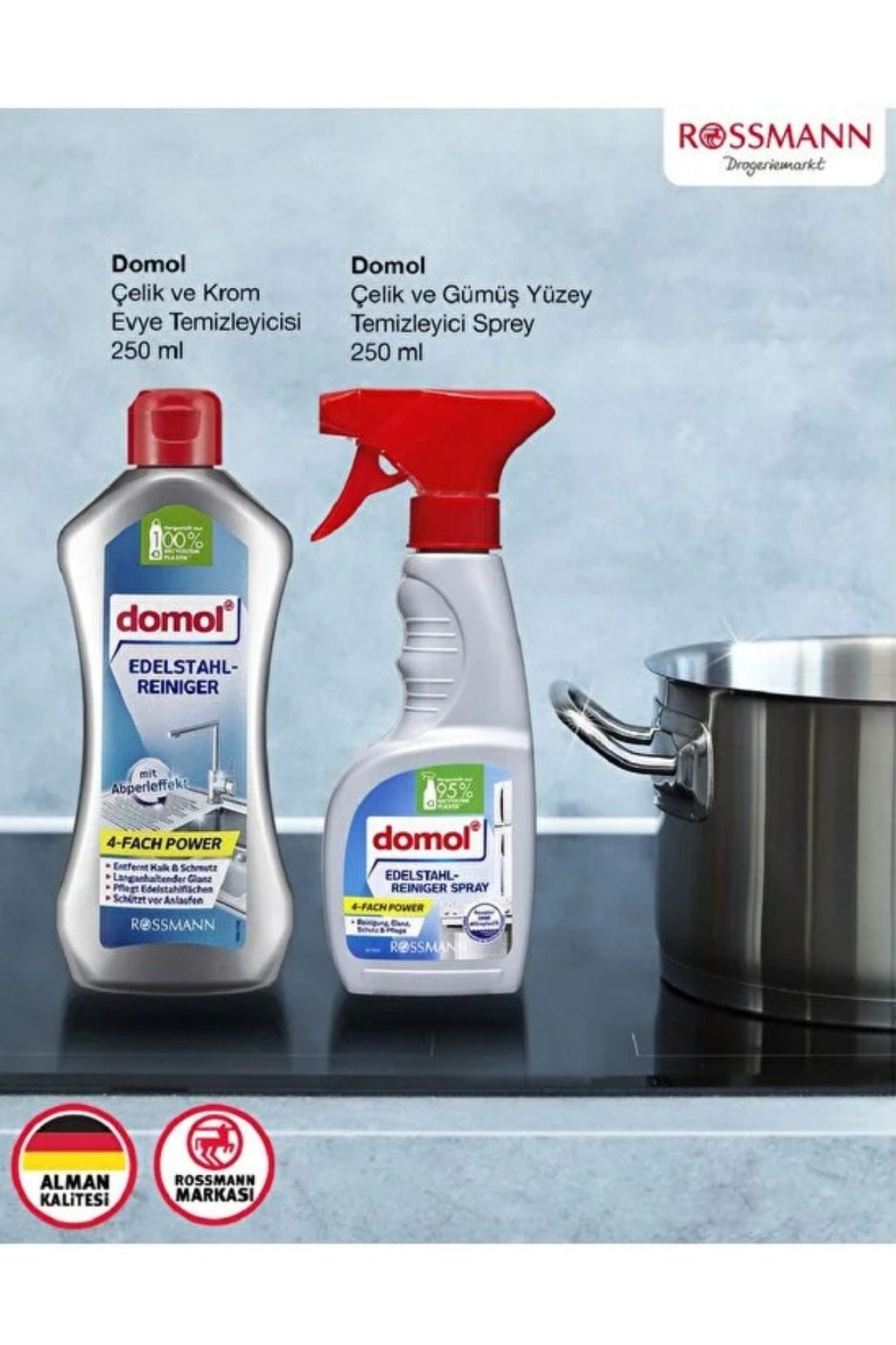 Çelik ve Gümüş Yüzey Temizleyici Sprey 250 ml