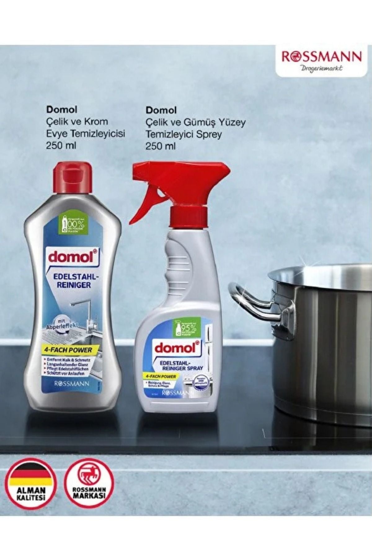 Çelik ve Gümüş Yüzey Temizleyici Sprey 250 ml