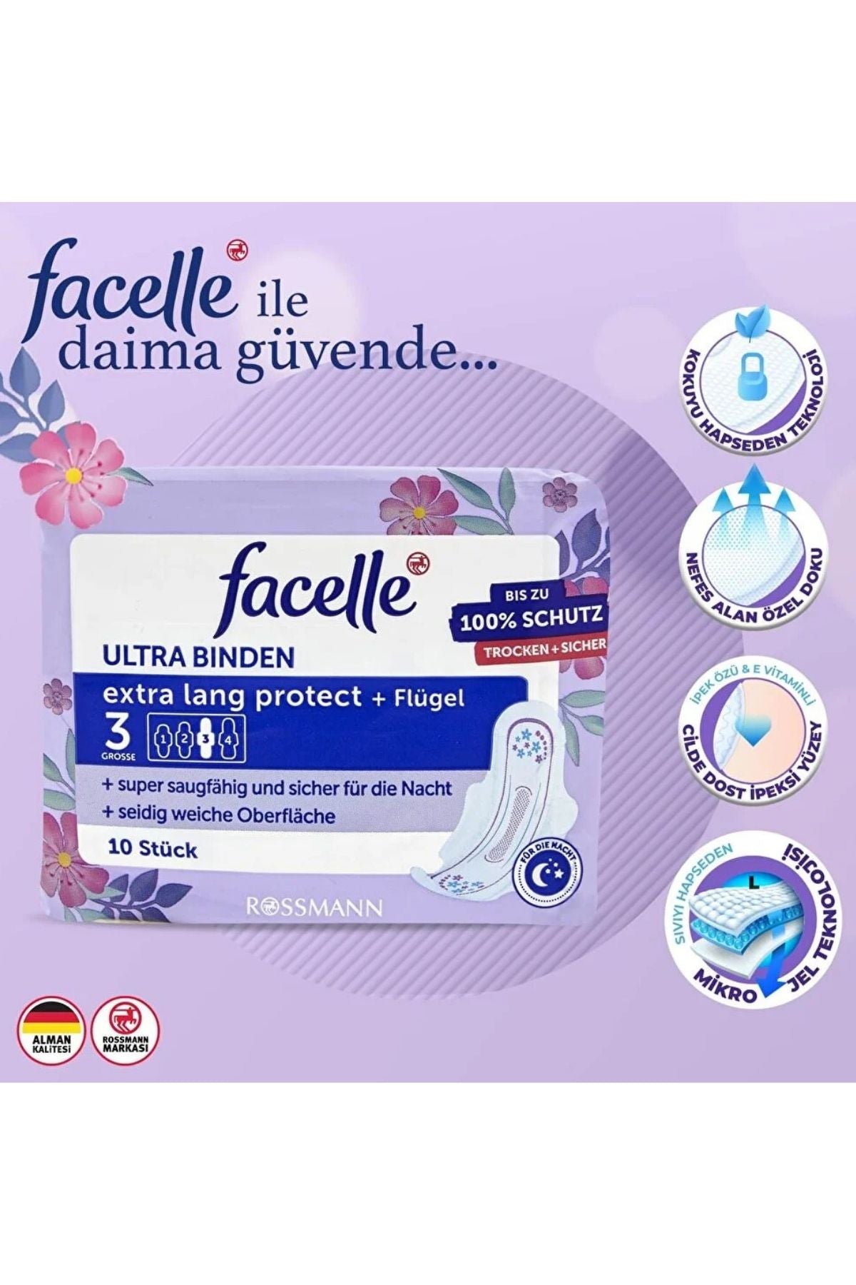 Ped Ultra Gece Koruma Kanatlı 10'Lu