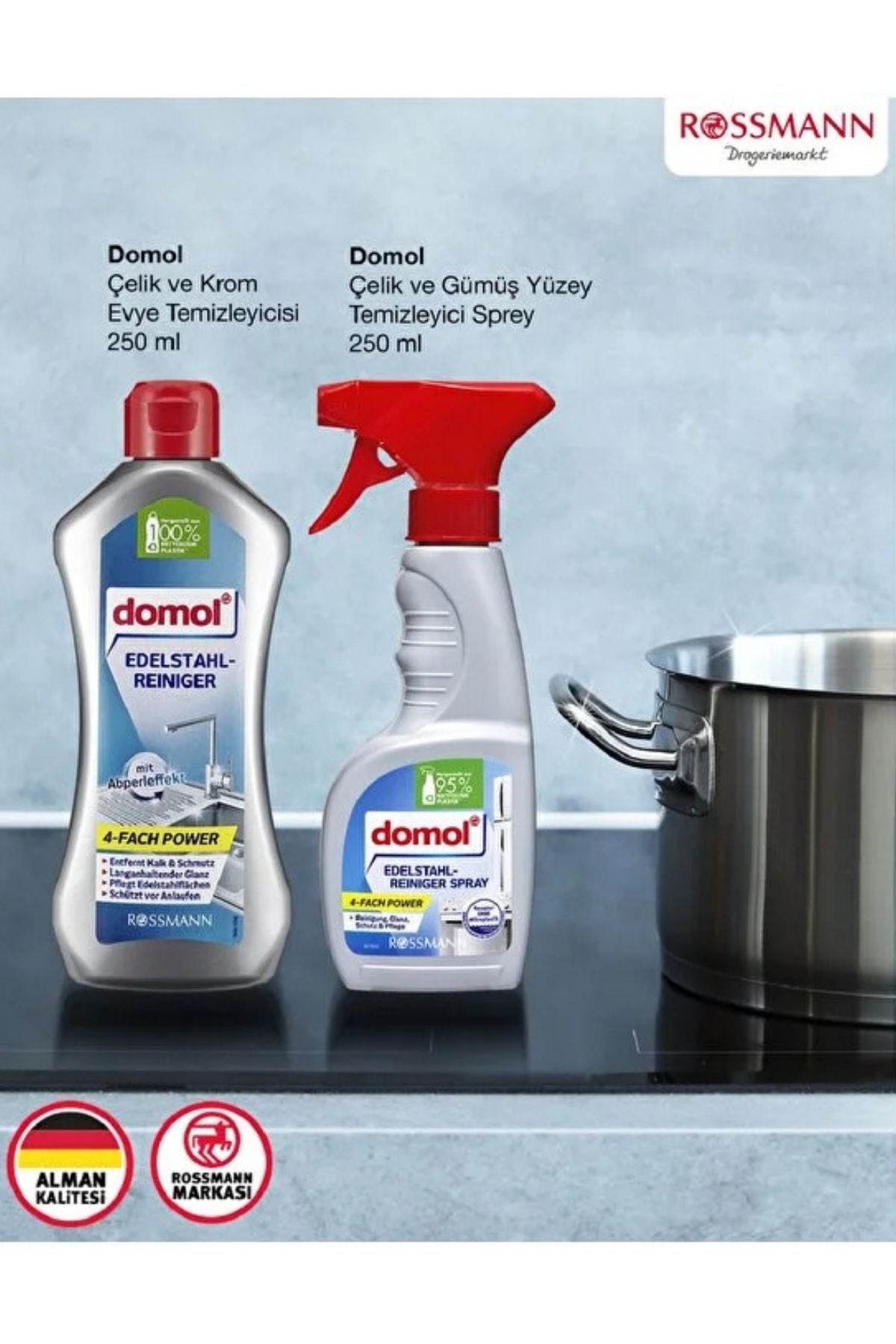 Çelik ve Krom Evye Temizleyicisi 250 ml Ürün ikincil görseli