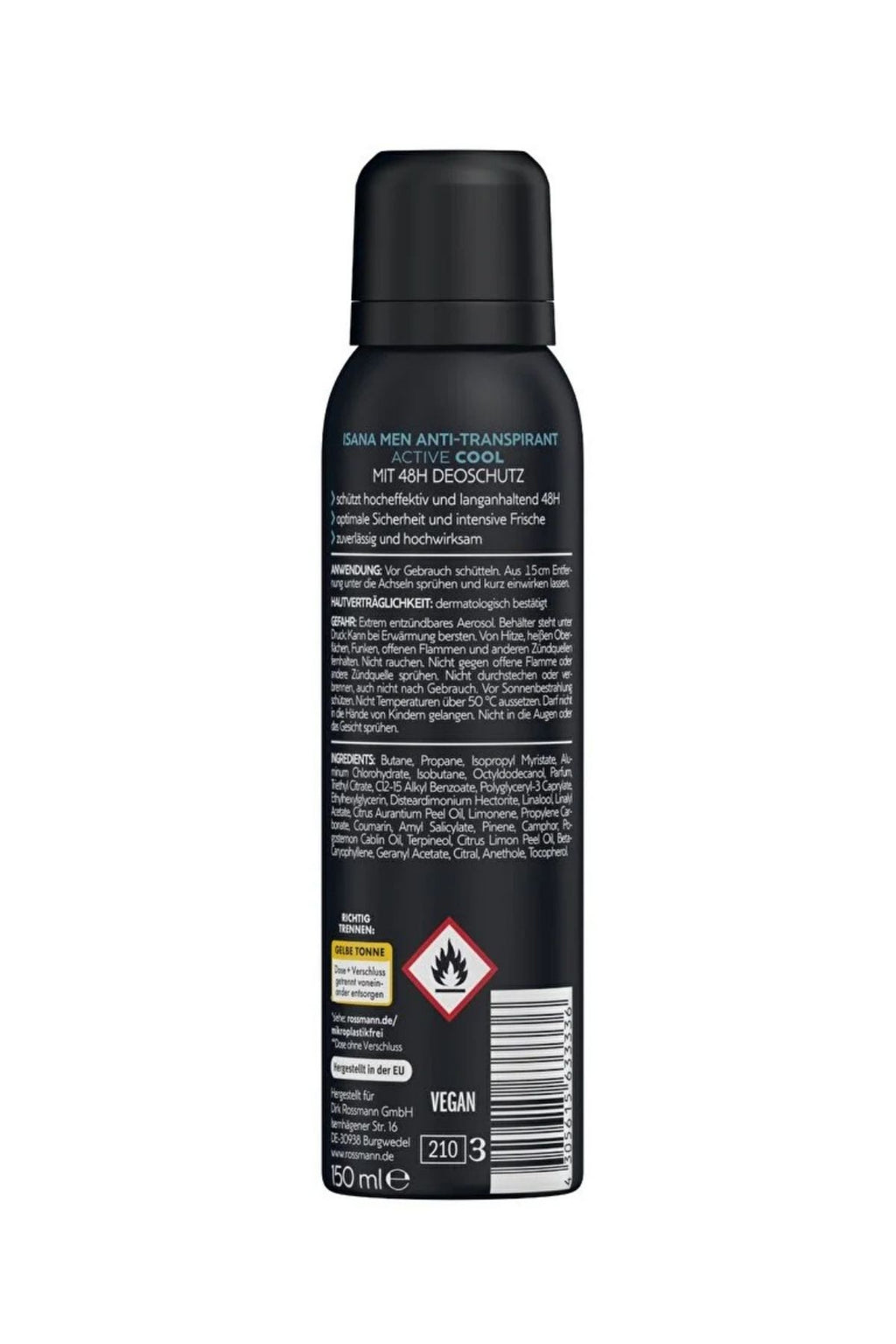 Deodorant Anti-Transpirant Active Cool Fresh 150 Ml