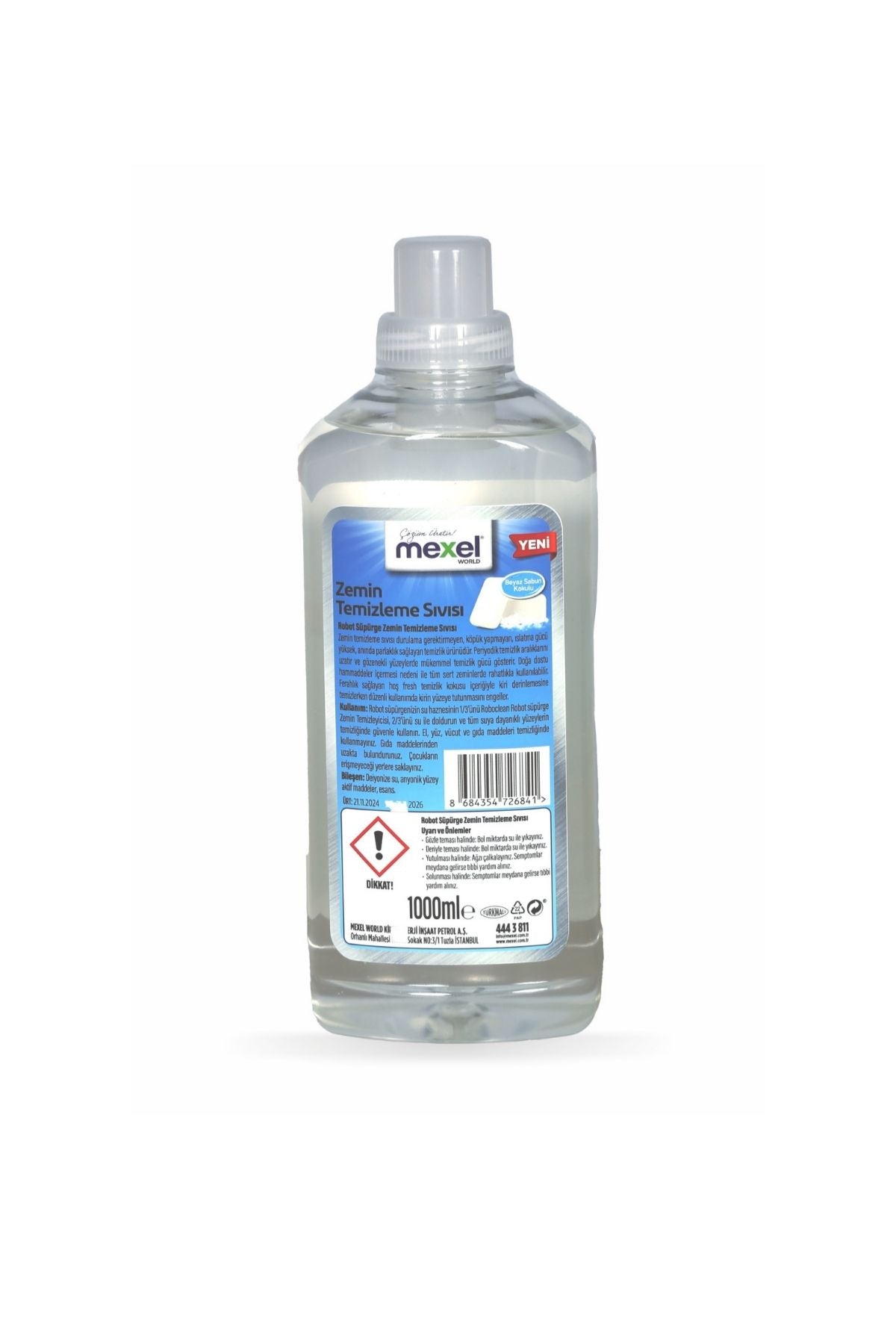 Robot Süpürgelere Özel Zemin Temizleme Sıvısı Beyaz Sabun Esanslı 1000 Ml