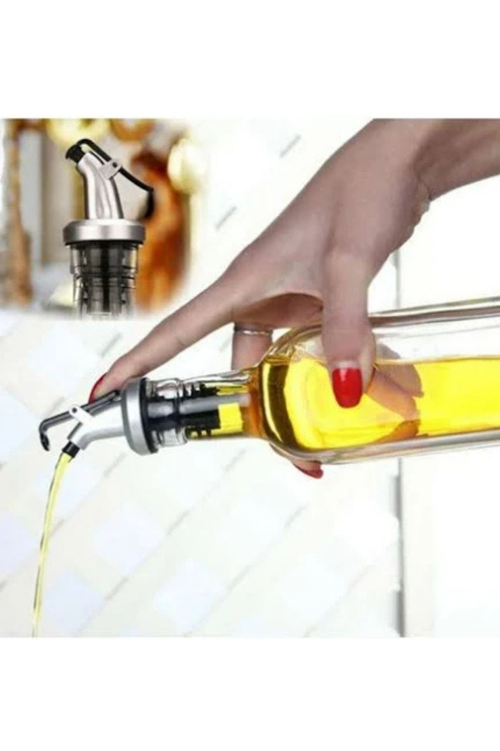 Kapaklı Şişe Ucu Servis Aparatı Damlalık Yağdanlık 1 Adet