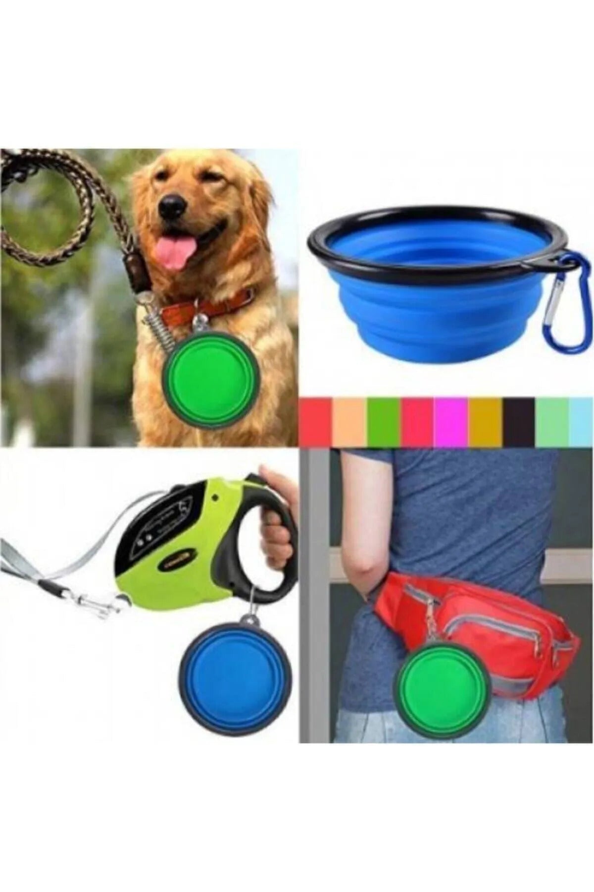 Evcil Hayvan Katlanabilir Taşınabilir Kedi Köpek Mama Su Kabı