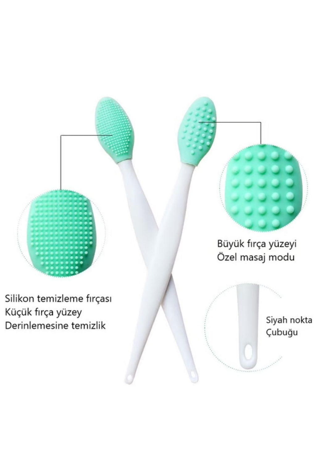 Cilt Ve Yüz Temizleyici Siyah Nokta ve Dudak Peeling Fırçası
