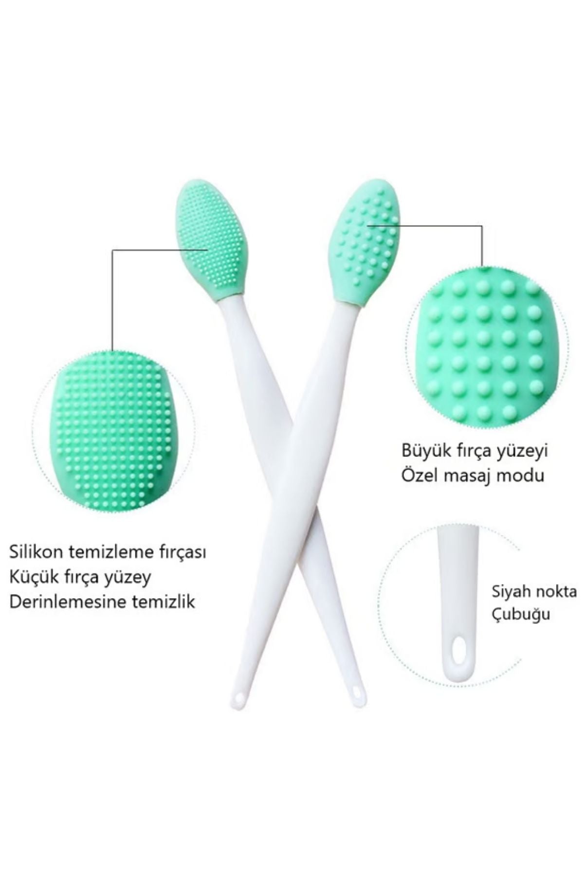 Cilt Ve Yüz Temizleyici Siyah Nokta ve Dudak Peeling Fırçası