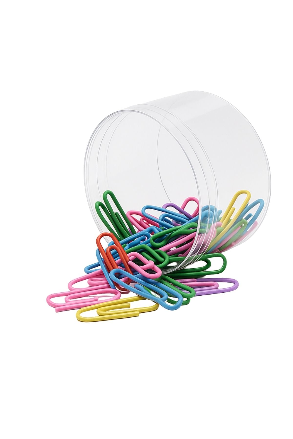 Renkli Okul Büro Metal Plastik Kaplama Kıskaç Ataş 30'lu