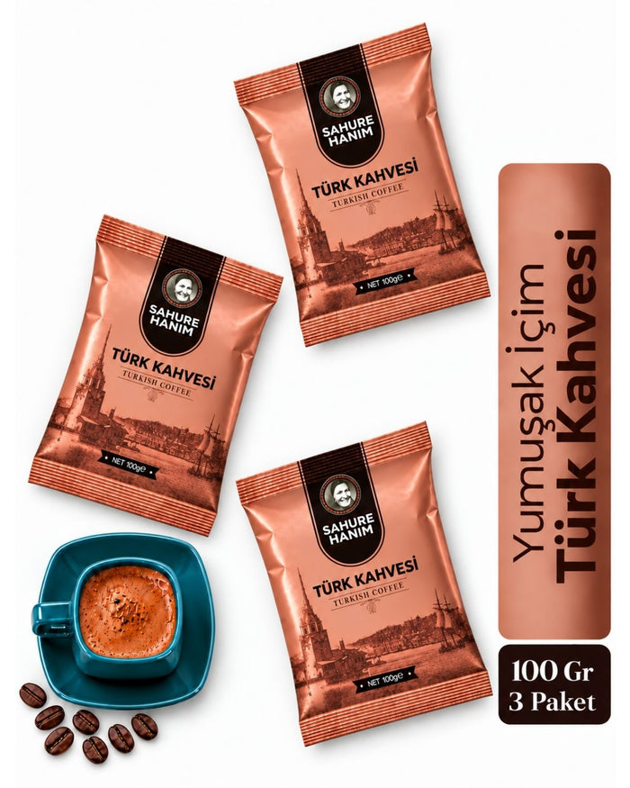 Premium Taze Öğütülmüş Bol Köpüklü Soft Yumuşak İçim Türk Kahvesi 100 Gr 3'lü