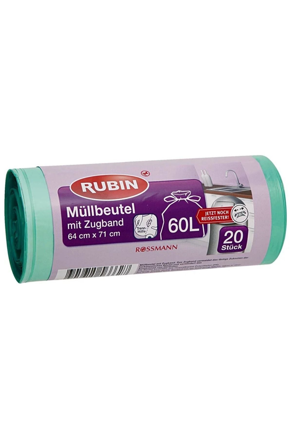 Çöp Torbası İpli - 60 Litre 64x71 cm 20'Li Ürün ana görseli