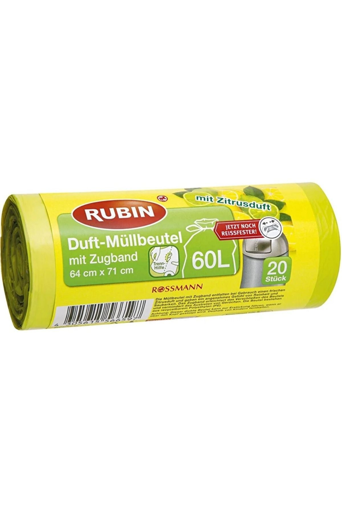 Çöp Torbası İpli Limon Kokulu - 60 Litre 64x71 cm 20'Li Ürün ana görseli