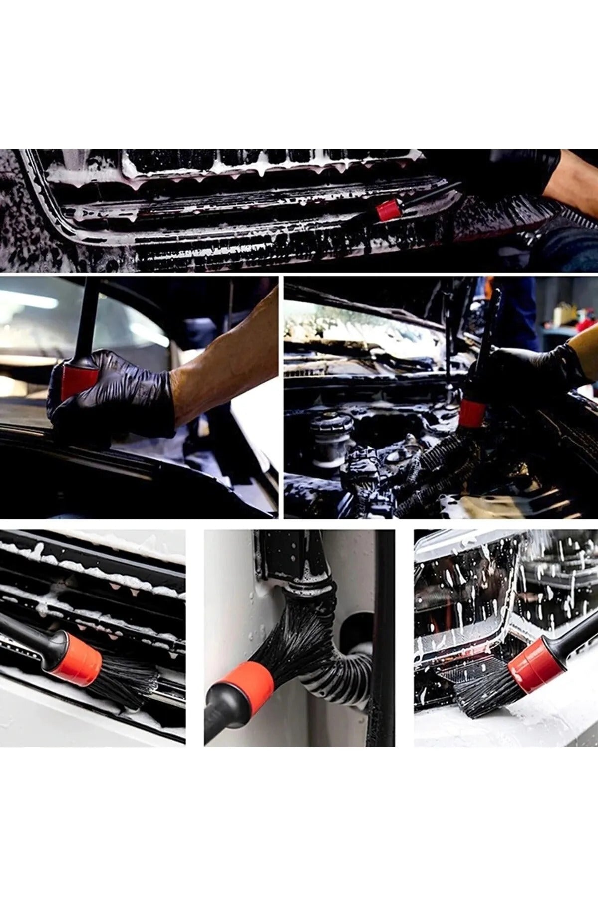 Detaylı Oto Araç Temizlik Fırçası 5+1 Yıkama Klima Temizleme Fırçası