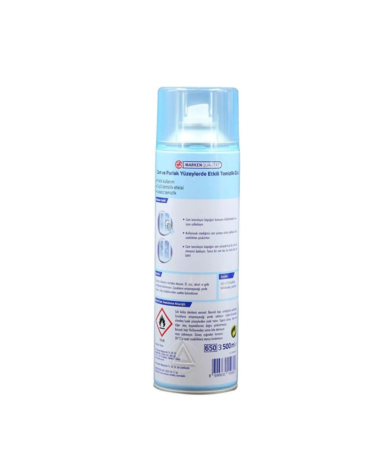 Cam Temizleme Köpüğü Cam ve Parlak Yüzeyler 500 ml Ürün ikincil görseli