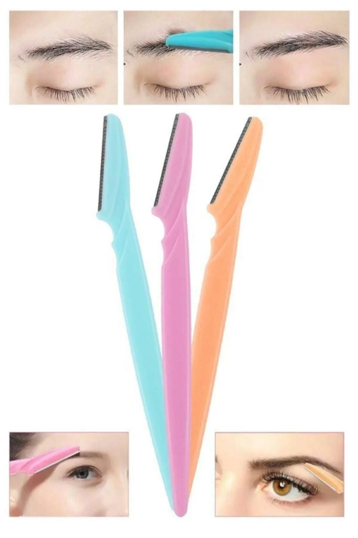 Makyaj Aracı Yüksek Kaliteli Kaş Düzeltici Jilet Ustura 3'lü