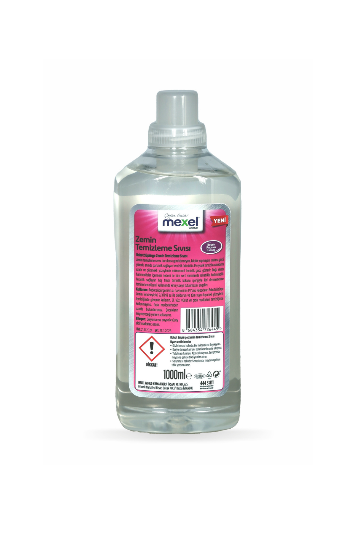 Robot Süpürgelere Özel Zemin Temizleme Sıvısı Bebek Pudrası Esanslı 1000 Ml
