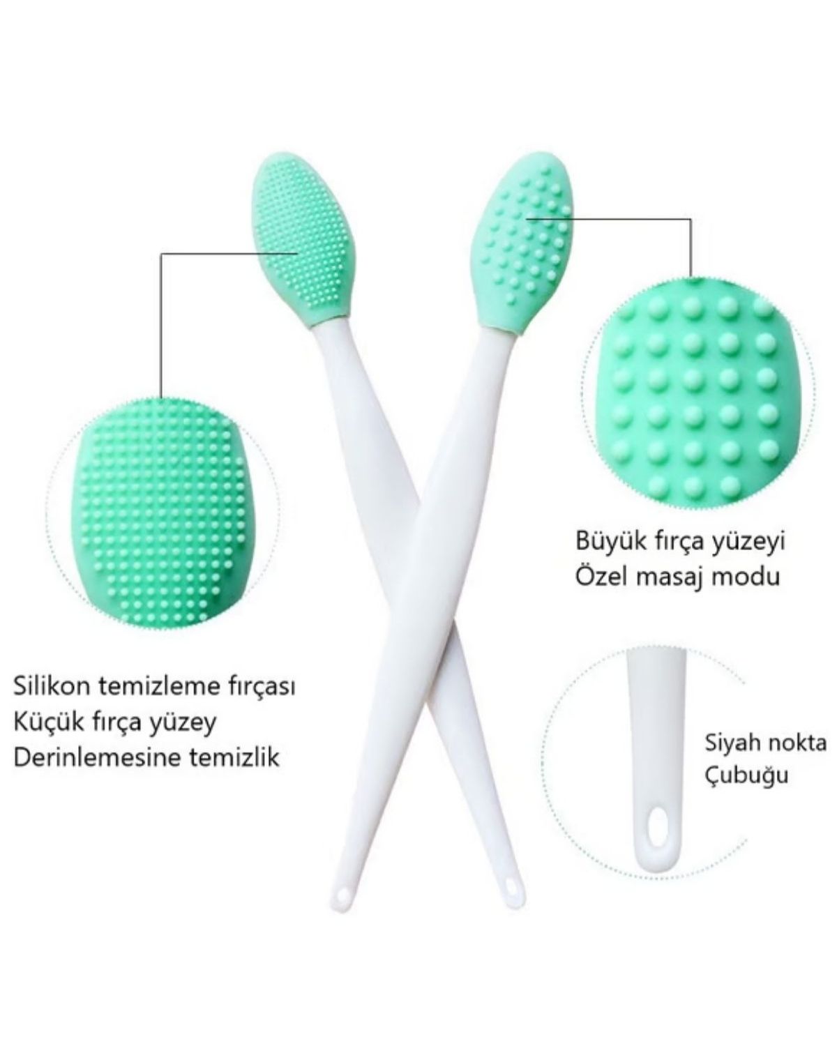 Cilt Ve Yüz Temizleyici Siyah Nokta ve Dudak Peeling Fırçası Ürün ikincil görseli
