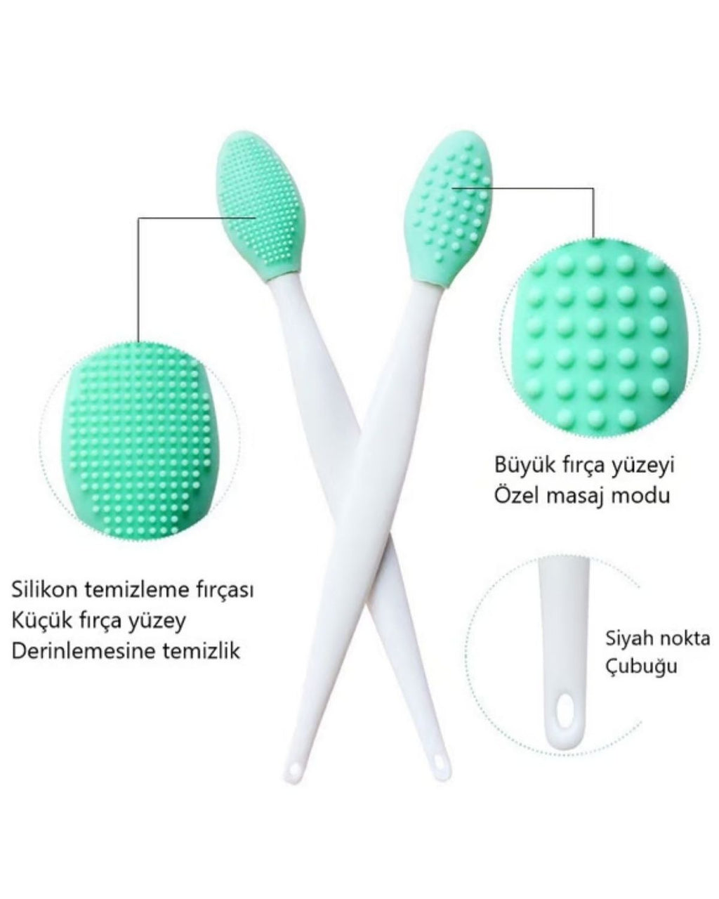 Cilt Ve Yüz Temizleyici Siyah Nokta ve Dudak Peeling Fırçası